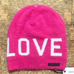 Rebecca Minkoff Fuchsia 'LOVE' Beanie